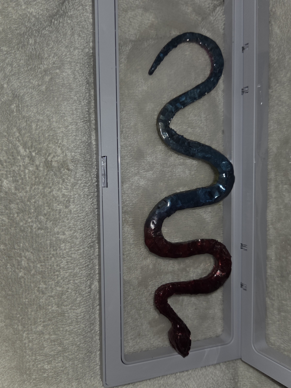 Blue and Red Bismuth  Snake Decor - Decorative Snake Accent
